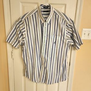 100% Cotton s/s Nautica shirt with yellow and blue stripes  Size XXL